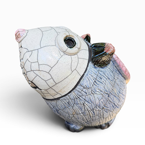 Robin Rodgers 6.75" Raku Possum DP6482